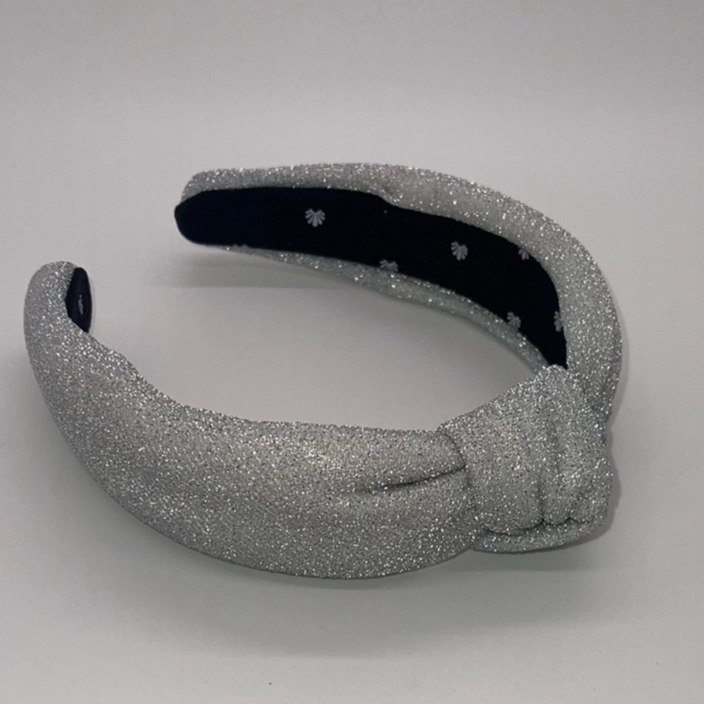 Lele Sadoughi Silver Shimmer Knot Headband